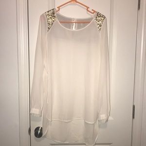 Beautiful white and gold sequined tunic